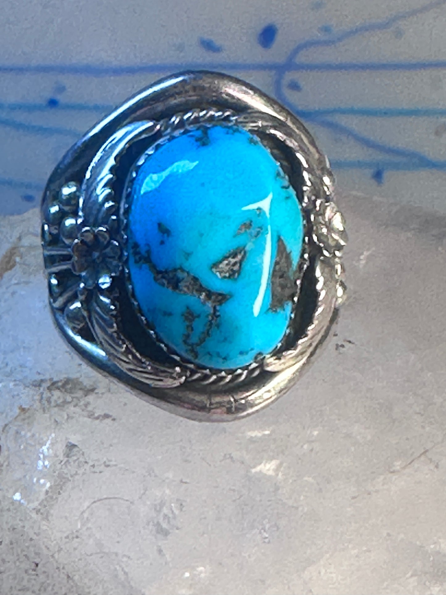 Navajo ring turquoise sterling silver band size 12.25 girls women