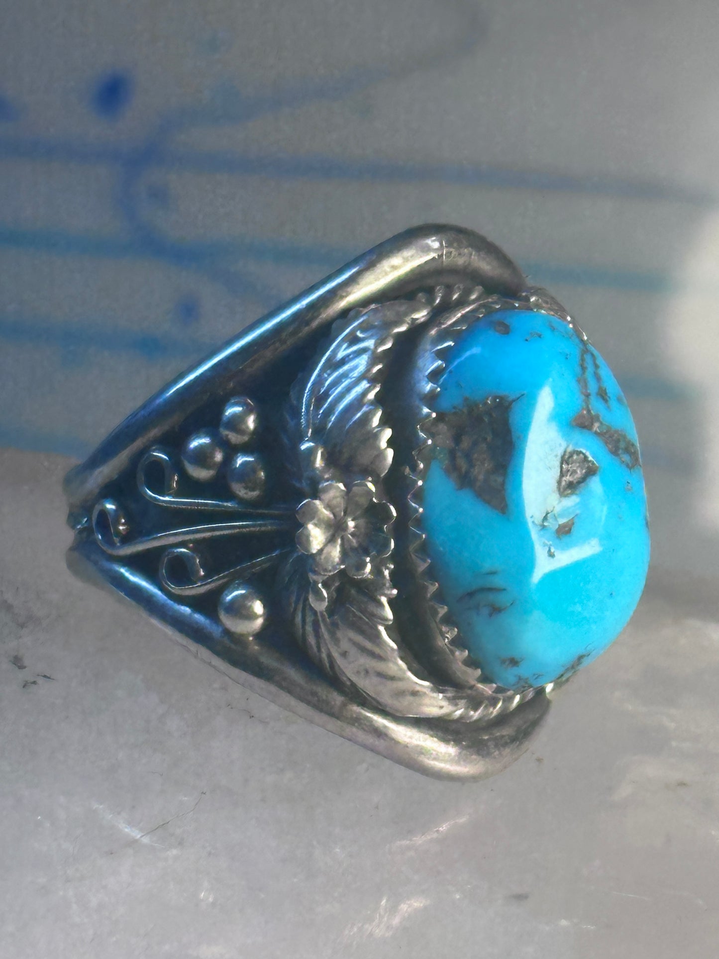 Navajo ring turquoise sterling silver band size 12.25 girls women