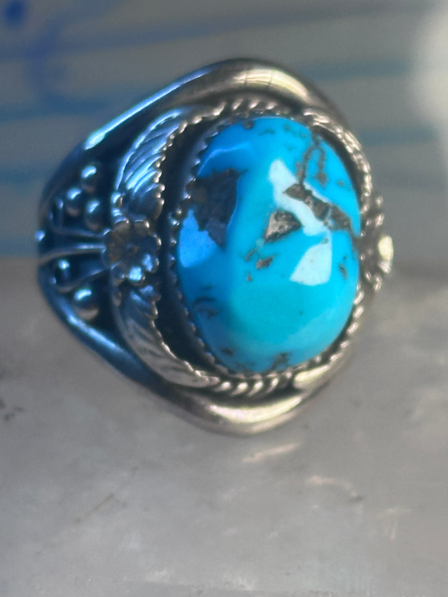 Navajo ring turquoise sterling silver band size 12.25 girls women