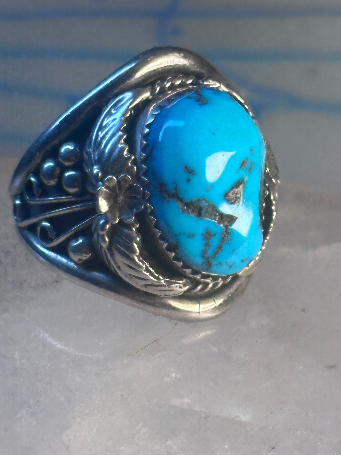 Navajo ring turquoise sterling silver band size 12.25 girls women