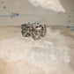Man face ring brutalist band size 6.5 sterling silver women