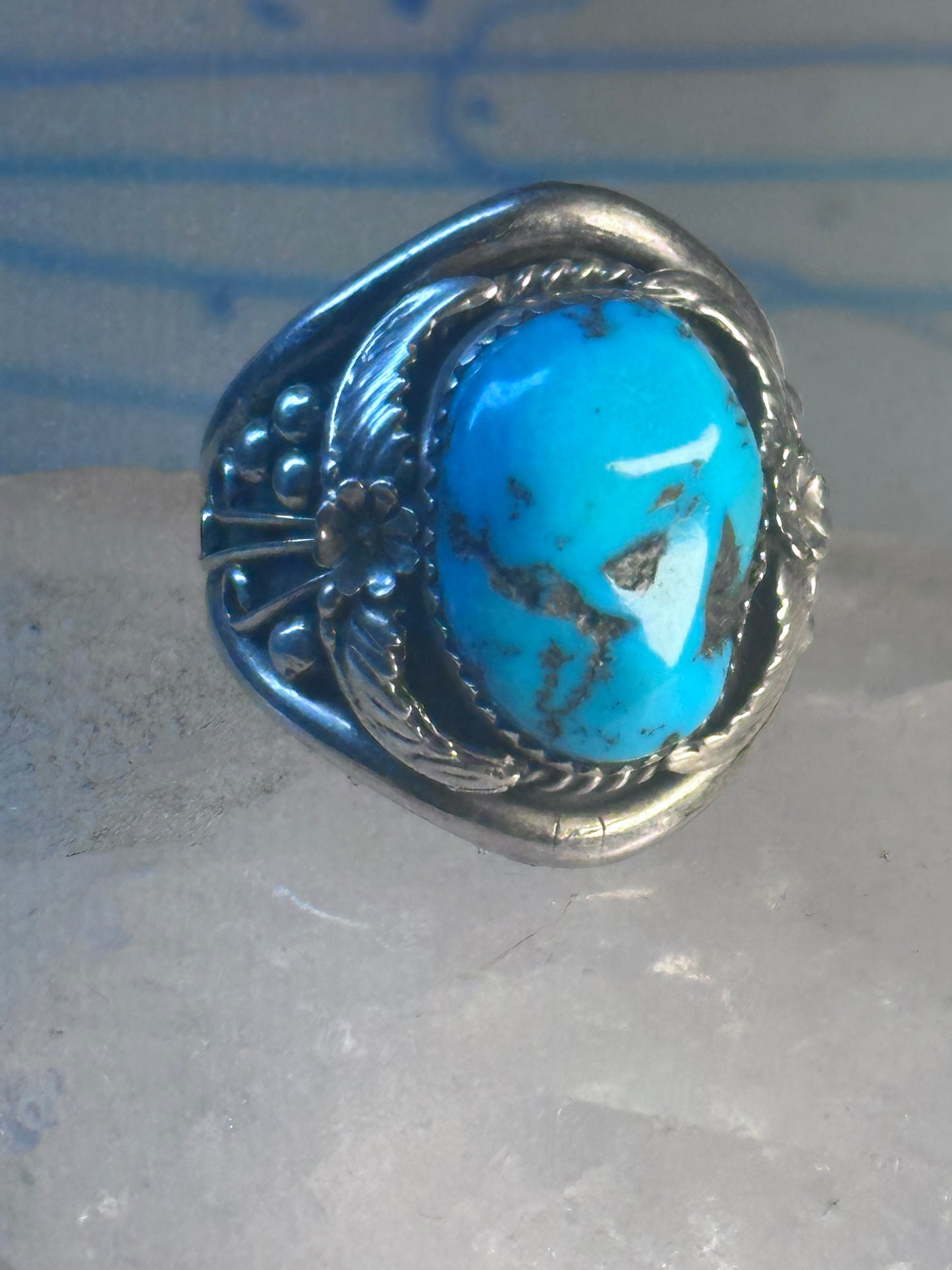 Navajo ring turquoise sterling silver band size 12.25 girls women