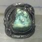Navajo ring turquoise cigar band flowers leaves size 9.25 sterling silver women men