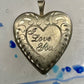 Heart I Love You Valentine Vintage Locket women 1/20 14K GF pendant