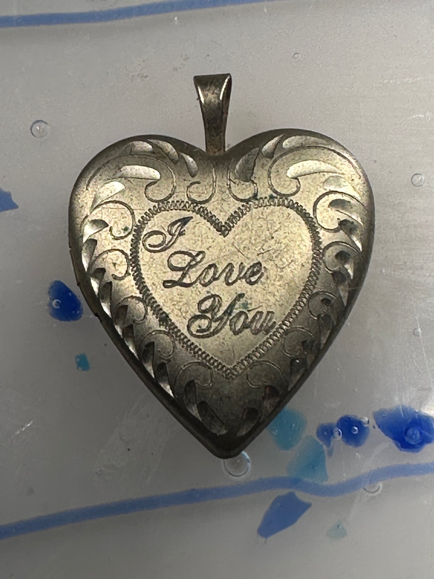 Heart I Love You Valentine Vintage Locket women 1/20 14K GF pendant