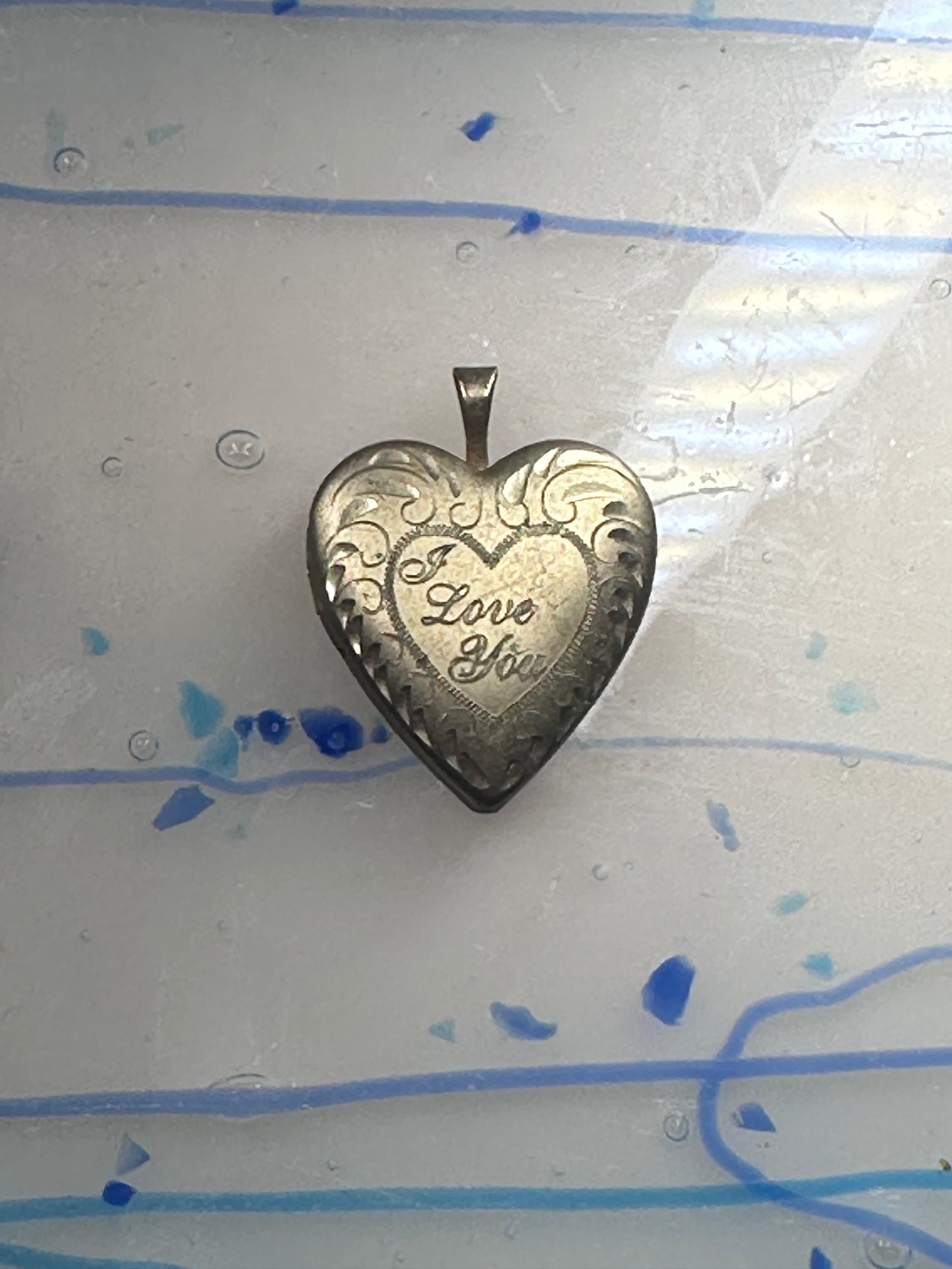 Heart I Love You Valentine Vintage Locket women 1/20 14K GF pendant