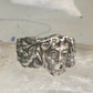 Man face ring brutalist band size 6.5 sterling silver women