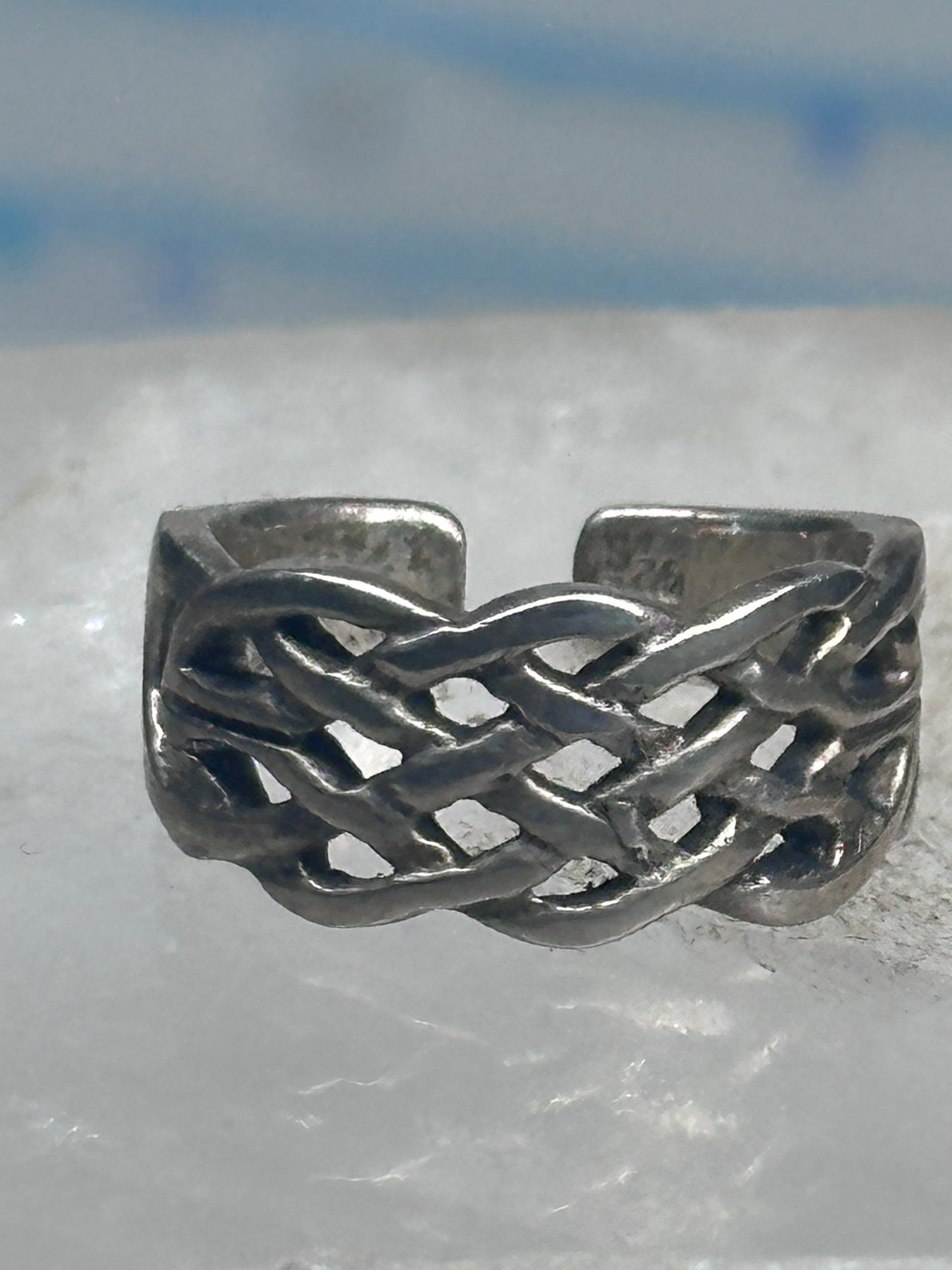 Toe Ring Celtic band Sterling Silver Size 2.50