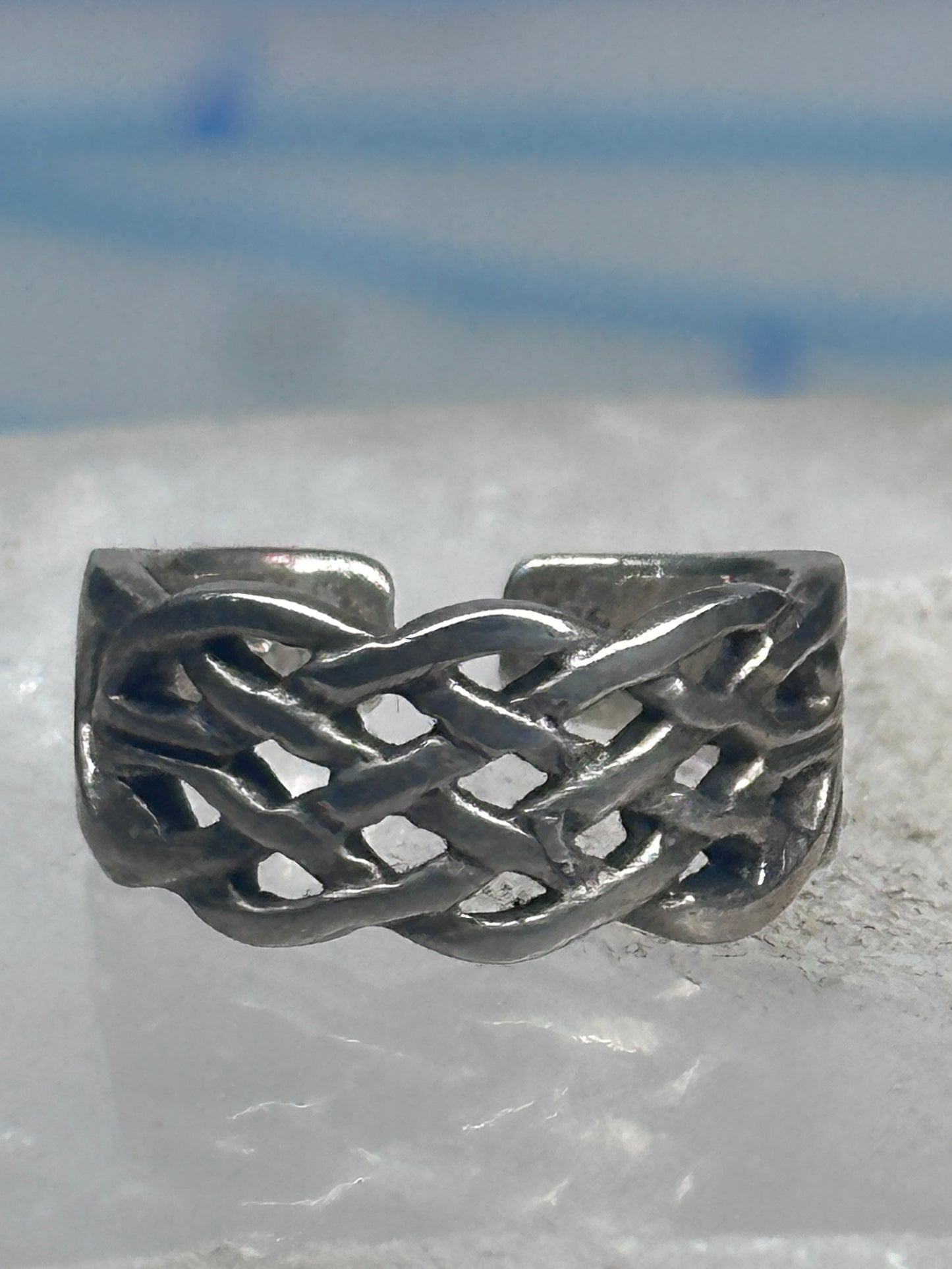Toe Ring Celtic band Sterling Silver Size 2.50