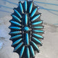 Zuni ring long turquoise petite point sterling silver size 10.50 women