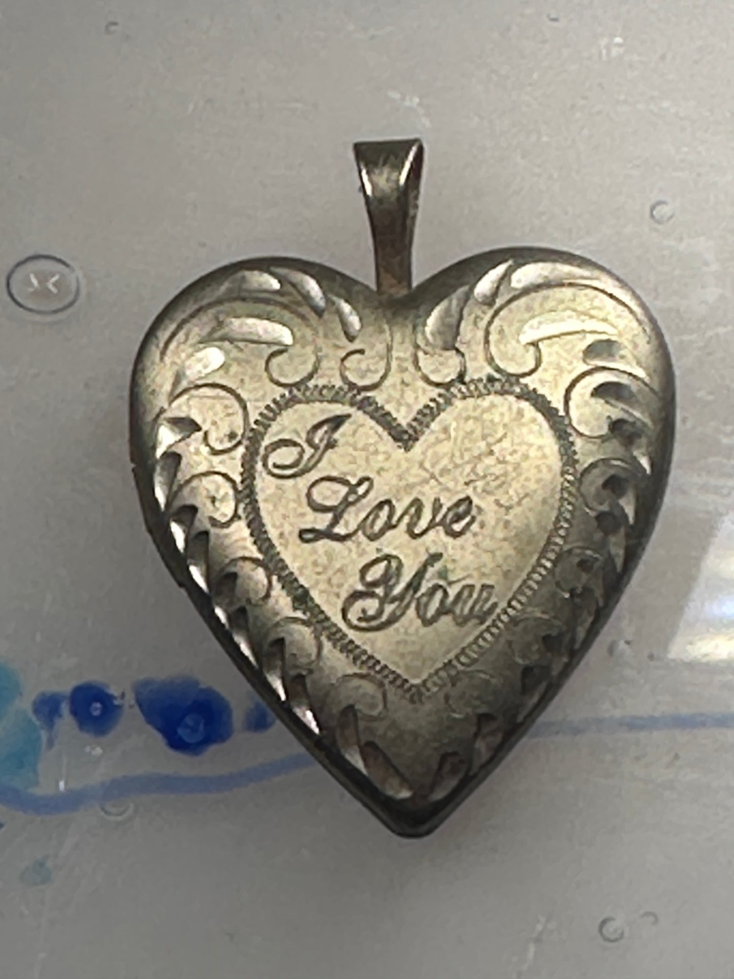 Heart I Love You Valentine Vintage Locket women 1/20 14K GF pendant