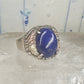 Blue Hills Gold ring Blue lapis band leaves size 9.75 sterling silver women men