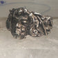 Man face ring brutalist band size 6.5 sterling silver women
