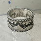 Mountains Clouds ring size 5 three D band southwest sterling silver women boys