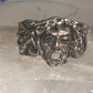 Man face ring brutalist band size 6.5 sterling silver women