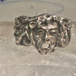 Man face ring brutalist band size 6.5 sterling silver women