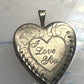 Heart I Love You Valentine Vintage Locket women 1/20 14K GF pendant