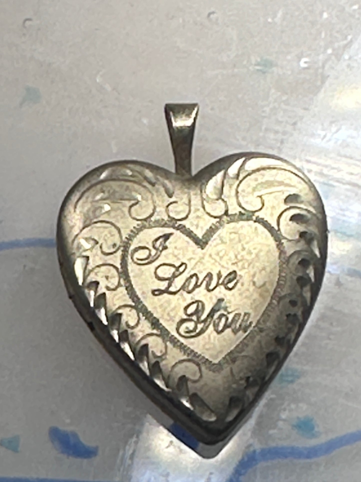 Heart I Love You Valentine Vintage Locket women 1/20 14K GF pendant