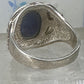 Blue Hills Gold ring Blue lapis band leaves size 9.75 sterling silver women men