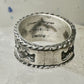 Mountains Clouds ring size 5 three D band southwest sterling silver women boys