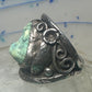 Navajo ring turquoise cigar band flowers leaves size 9.25 sterling silver women men