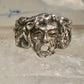 Man face ring brutalist band size 6.5 sterling silver women
