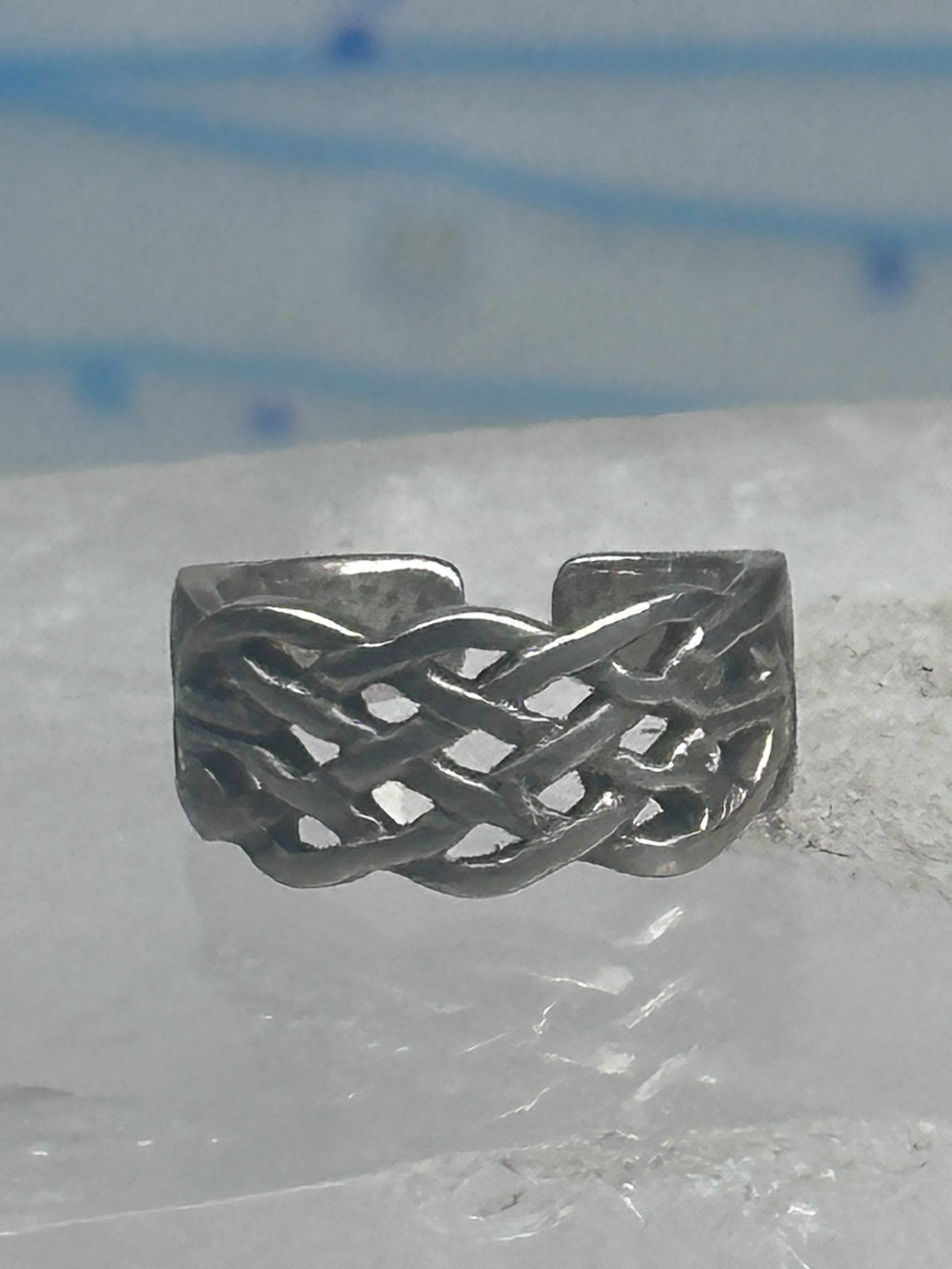 Toe Ring Celtic band Sterling Silver Size 2.50