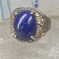 Blue Hills Gold ring Blue lapis band leaves size 9.75 sterling silver women men