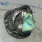 Navajo ring turquoise cigar band flowers leaves size 9.25 sterling silver women men