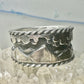 Mountains Clouds ring size 5 three D band southwest sterling silver women boys