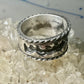 Mountains Clouds ring size 5 three D band southwest sterling silver women boys