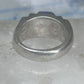 Vintage Mexican Sterling Silver Azurite Inlay Heavy Band Ring Size 8.25
