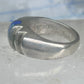 Vintage Mexican Sterling Silver Azurite Inlay Heavy Band Ring Size 8.25