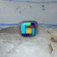 Turquoise ring Zuni inlay coral sterling silver size 9 women men