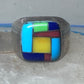 Turquoise ring Zuni inlay coral sterling silver size 9 women men