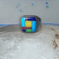 Turquoise ring Zuni inlay coral sterling silver size 9 women men