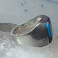 Turquoise ring Zuni inlay coral sterling silver size 9 women men