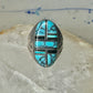 Navajo ring turquoise onyx size 9 sterling silver women men