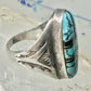 Navajo ring turquoise onyx size 9 sterling silver women men