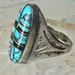 Navajo ring turquoise onyx size 9 sterling silver women men