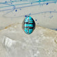 Navajo ring turquoise onyx size 9 sterling silver women men
