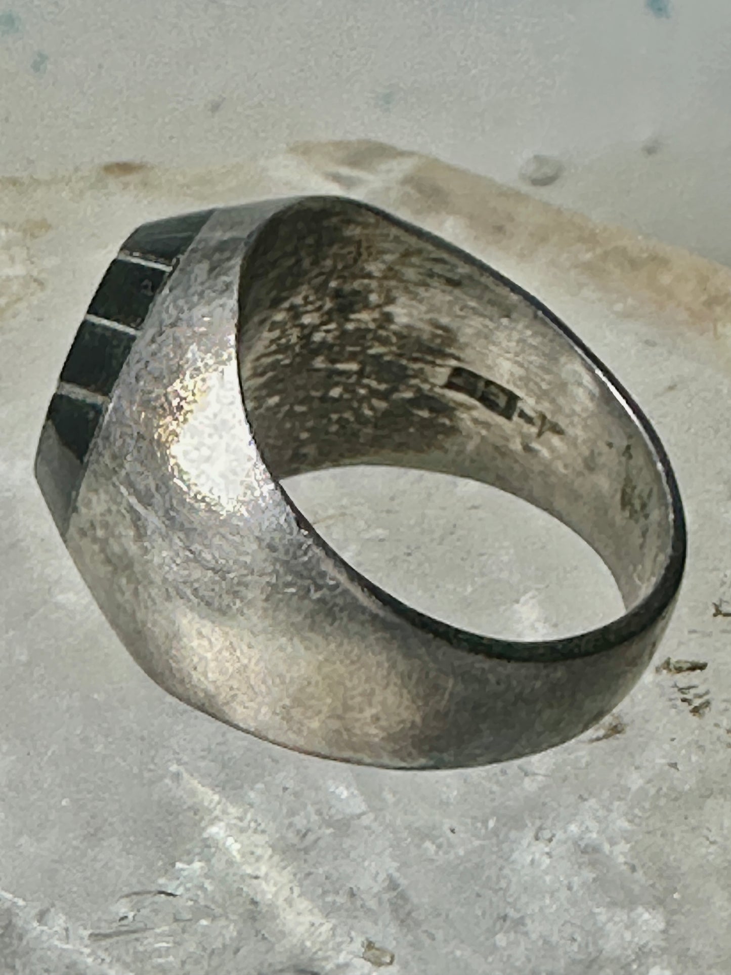 Onyx ring Taxco Mexico size 10 sterling silver women men