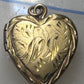 Heart Valentine Vintage Photo Locket floral leaves women 1/20 12K GF pendant