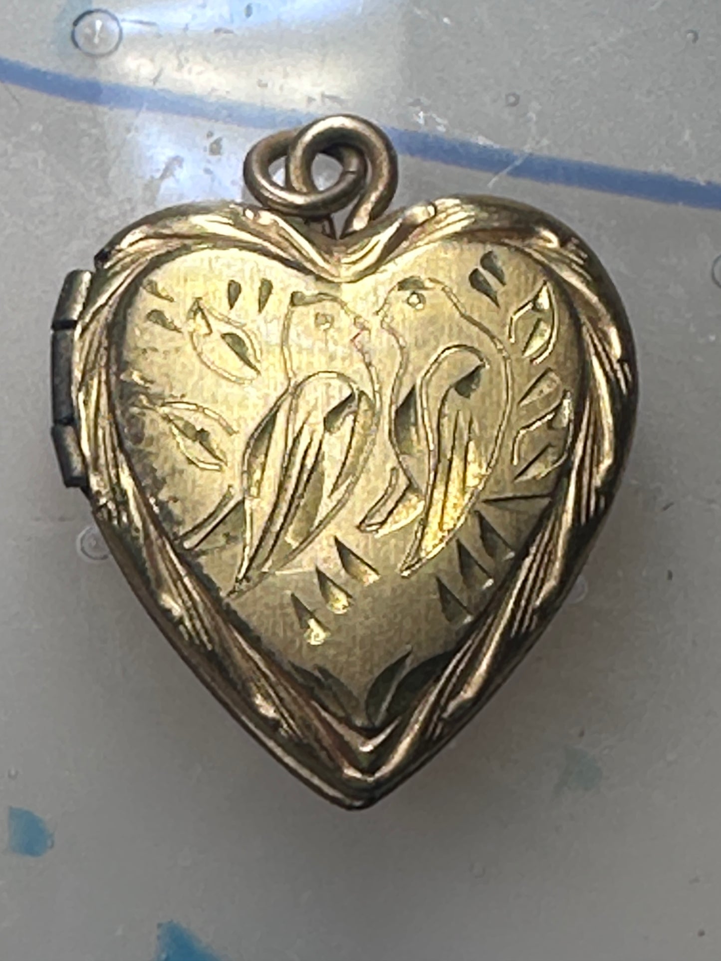 Heart Valentine Vintage Photo Locket floral leaves women 1/20 12K GF pendant