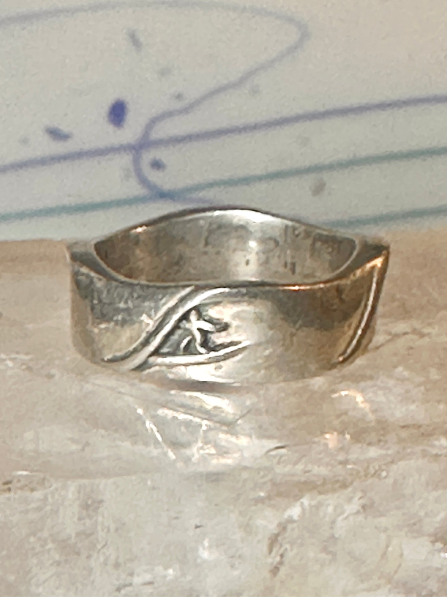 Vintage surfer waves ring size 8.75 sterling silver women girls