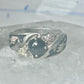 Black Hills Gold Ring onyx wedding leaves band size 6 sterling silver men women