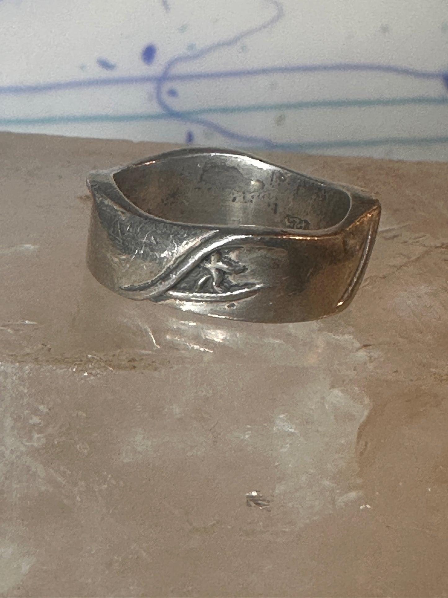 Vintage surfer waves ring size 8.75 sterling silver women girls