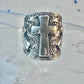 Cross ring cigar band knuckle religious sterling silver size 7.50 women