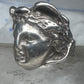 Vintage Sterling Silver Greek Medusa Gorgon Face High Relief Statement Ring Size 6 12g