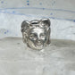 Vintage Sterling Silver Greek Medusa Gorgon Face High Relief Statement Ring Size 6 12g